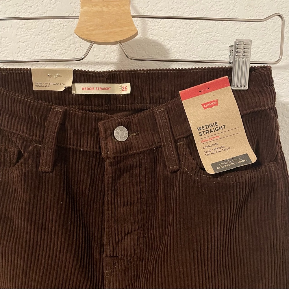 Levi's Women's Dark Brown Cropped Corduroy Pants - Picture 4 of 6